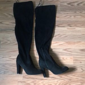 Black thigh high boots